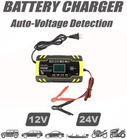 img 2 attached to 🔋 Умное зарядное устройство для батареи / поддерживающее 12V / 8A 24V / 4A - Зарядное устройство с импульсным ремонтом и ЖК-дисплеем для гольф-карта, мотоцикла, автомобиля, морского судна, грузовика, яхты, газонокосилки - Автоматическое обнаружение напряжения, режим зарядки одним прикосновением пальца