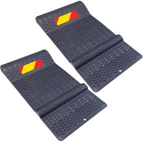 img 4 attached to Gray Plastic Parking Mat Guides for Garage Vehicles by Electriduct - Anti-Skid Car Safety Park Aid