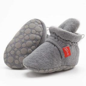 img 2 attached to 👶 Cozy Cotton Winter Booties for Newborns: Isbasic Infant Baby Boys Girls Warm Non-slip Slippers