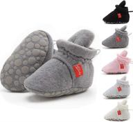 👶 cozy cotton winter booties for newborns: isbasic infant baby boys girls warm non-slip slippers logo