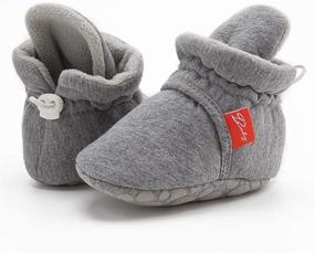 img 1 attached to 👶 Cozy Cotton Winter Booties for Newborns: Isbasic Infant Baby Boys Girls Warm Non-slip Slippers