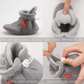 img 3 attached to 👶 Cozy Cotton Winter Booties for Newborns: Isbasic Infant Baby Boys Girls Warm Non-slip Slippers