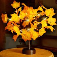 🌳 led maple tree lights for thanksgiving decorations - pooqla fall table décor, lighted artificial leaves autumn clearance for home, battery & usb operated indoor centerpieces, harvest décor логотип