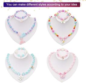 img 1 attached to 🦄 HIFOT DIY Bead Jewelry Making Kit for Girls and Children - Unicorn, Mermaid, Butterfly, Princess Necklaces and Bracelets - Art Craft Creativity Bead Set with 400pcs+