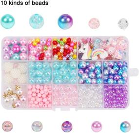 img 3 attached to 🦄 HIFOT DIY Bead Jewelry Making Kit for Girls and Children - Unicorn, Mermaid, Butterfly, Princess Necklaces and Bracelets - Art Craft Creativity Bead Set with 400pcs+