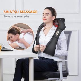 img 1 attached to 🌸 Snailax Shiatsu Neck and Shoulder Massager with Heat - Deep Kneading Electric Massage Pillow for Full Body - Neck, Back, Shoulder, and Foot