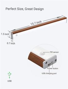 img 3 attached to 🚪 Wood Grain Closet Light - Motion Sensor Activated USB Rechargeable LED Lights for Pantry and Closet (Woodgrain, Cold White)