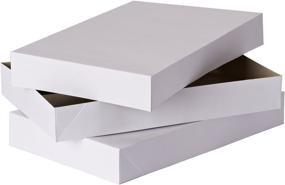 img 1 attached to 🎁 Белые подарочные коробки - 2 глубоких коробки для халатов, 17 x 11 x 3.5 дюйма.