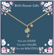 🌸 nupdot birth flower necklaces: 14k gold plated floral birthstone pendant necklaces - unique birthday gifts for women, mom, and friends logo