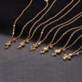 img 1 attached to 🌸 Nupdot Birth Flower Necklaces: 14K Gold Plated Floral Birthstone Pendant Necklaces - Unique Birthday Gifts for Women, Mom, and Friends