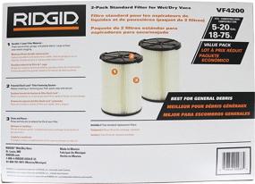 img 2 attached to 🔍 Ridgid VF4200 1-Layer Everyday Dirt Wet/Dry Vac Filter (2 pack) - Genuine Replacement for Ridgid 5-20 Gallon Vacuums (VF4000)