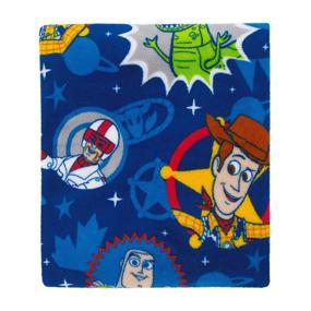 img 1 attached to 🧸 Disney Toy Story 4 - Super Soft Plush Toddler Blanket in Blue, Green, Yellow, and Red