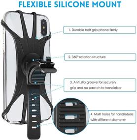 img 2 attached to 🚲 AONKEY Universal Bike Phone Mount: 360° Rotatable Holder for Bike, Silicone Motorcycle Mount Compatible with iPhone 11/Pro/Xs Max/XS XR X/6S/7/8 Plus, Samsung S20/S10/S9, 4.0"-6.5" Phones