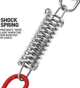 img 2 attached to 🐶 UEETEK Pet Tie-Out Cable, 20ft Heavy Duty Dog Tie Out Cable with Swivel Clip, Tangle-Free, Suitable for Dogs Up to 110 Pounds