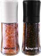 optimal coarseness control ceramic salt and pepper grinder set - small in size, unmatched flavor! logo