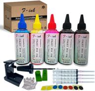 f-ink 5 bottles ink and ink refill kits: compatible with hp inkjet ink cartridges 67xl 662xl 664xl 60xl 61xl 62xl 63xl 64xl 65xl 92xl 94xl 901xl-ink tools for cartridge reuse logo