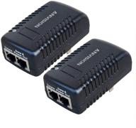 anvision 2-pack 48v poe power adapter supply injector ethernet: reliable solution for ip voip phones, cameras, ap, and more logo