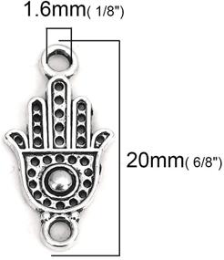 img 2 attached to Hamsa Hand Connector Charms Pieces