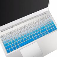 🔵 ombre blue keyboard cover for 2021 dell inspiron 15 series: 3000 3501 3502 3505, 5000 5505 5584 5590 5593 5598 5508 5501 5502, 7000 7590 7591 7501 7506 7706 logo