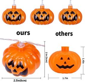 img 3 attached to 🎃 Spooky and Festive: 19.6ft Halloween String Lights with 36 LED Large Pumpkin Lights for Outdoor and Indoor Halloween Decorations, Perfect for Parties and Holiday Ambiance