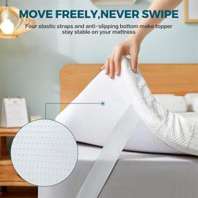 img 2 attached to 🛏️ Full Size 3 Inch Dual Layer Memory Foam Mattress Topper for Pressure Relief by LINSY HOME - Removable & Washable Bamboo Cover Included