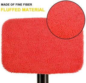 img 3 attached to 🚗 eFuncar Car Care Microfiber Cloths: 5 Pack Red Windshield Cleaning Tool with Replaceable Glass Cleaning Bonnets, Interior Auto Window Cleaner Washing Pads (Fit 5 Inch), Windshield Cleanner Wand