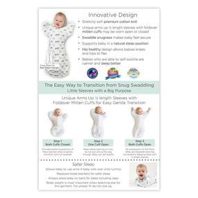 img 3 attached to 🏆 Parents' Choice Award Winner: Amazing Baby Transitional Swaddle Sack for Better Sleep, Tiny Elephants, Sterling, Medium, 3-6 Months