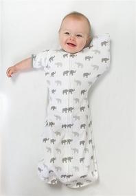 img 2 attached to 🏆 Parents' Choice Award Winner: Amazing Baby Transitional Swaddle Sack for Better Sleep, Tiny Elephants, Sterling, Medium, 3-6 Months