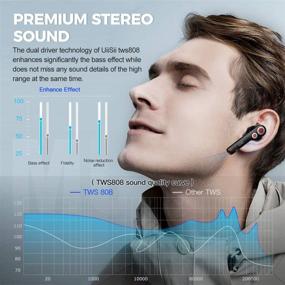 img 3 attached to 🎧 Беспроводные наушники Ultimate Dual Dynamic Drivers: высокотехнологичные наушники Bluetooth 5.0 с улучшенным глубоким басом, кроссовером, IPX5, аудио APTX, микрофоном CVC 8.0, наушниками в стиле TWS, время воспроизведения 30 часов + зарядным кейсом