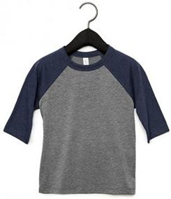 img 1 attached to Bella Canvas Baseball T-Shirt with 3/4 Sleeves (3200T)