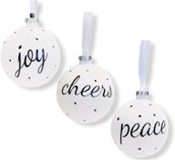 🎄 nature's nectar 3-pack christmas ornaments - joy, cheers, and peace bulb balls - traditional decorative hanging ornaments for home, holidays, and xmas - 3-inch bulbs (pack of 3) логотип