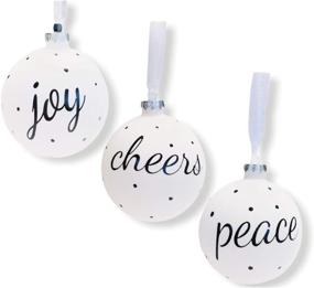 img 4 attached to 🎄 Nature's Nectar 3-Pack Christmas Ornaments - Joy, Cheers, and Peace Bulb Balls - Traditional Decorative Hanging Ornaments for Home, Holidays, and Xmas - 3-Inch Bulbs (Pack of 3)