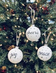 img 3 attached to 🎄 Nature's Nectar 3-Pack Christmas Ornaments - Joy, Cheers, and Peace Bulb Balls - Traditional Decorative Hanging Ornaments for Home, Holidays, and Xmas - 3-Inch Bulbs (Pack of 3)