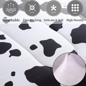 img 2 attached to WINLIFE Cow Print Comforter Set - Soft Microfiber Lightweight Quilt for Twin Bed - Black/White - Perfect for Boys/Girls - Includes 1 Comforter & 1 Pillowcase