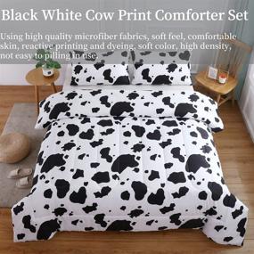 img 3 attached to WINLIFE Cow Print Comforter Set - Soft Microfiber Lightweight Quilt for Twin Bed - Black/White - Perfect for Boys/Girls - Includes 1 Comforter & 1 Pillowcase