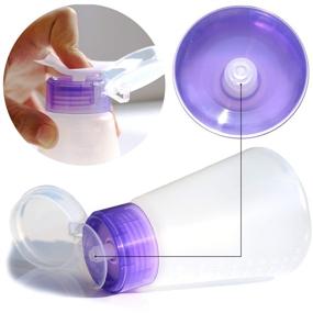 img 3 attached to 💧 Convenient Lockable Push Down Pump Dispenser for Acetone, Alcohol, Nail Polish Remover - 2 Pack 180ml Bottles