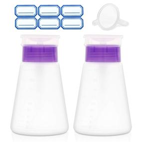 img 4 attached to 💧 Convenient Lockable Push Down Pump Dispenser for Acetone, Alcohol, Nail Polish Remover - 2 Pack 180ml Bottles