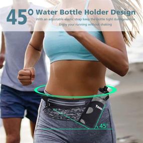 img 2 attached to 🏃 Hydration Waist Pack: Night Reflective Running Belt with Water Bottle Holder & Waist Pouch for Runners, Marathon, Fitness Training, Hiking and Jogging – Men and Women