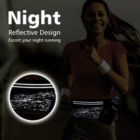 img 3 attached to 🏃 Hydration Waist Pack: Night Reflective Running Belt with Water Bottle Holder & Waist Pouch for Runners, Marathon, Fitness Training, Hiking and Jogging – Men and Women