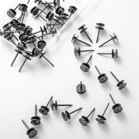 img 2 attached to 50 Double-Headed Picture Hangers Nails with Small Head - Perfect for Hanging Pictures, Photos, and Décor; Black Push Pin Hangers for Home and Office Wall Art