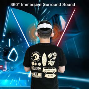 img 2 attached to 🎧 Orzero On-Ear Earbuds: Compatible for Oculus Quest 2 Elite Strap (Not for Original Flexible Headstrap), 360-Degree Gaming Headphones - White