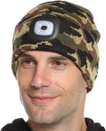🧢 attikee led lighted beanie - unisex warm knitted hat with rechargeable headlamp cap for outdoor activities - ideal tech gift for men, dad, father, him logo