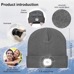 img 2 attached to 🧢 Attikee LED Lighted Beanie - Unisex Warm Knitted Hat with Rechargeable Headlamp Cap for Outdoor Activities - Ideal Tech Gift for Men, Dad, Father, Him