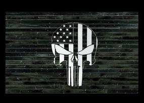 img 1 attached to 🔪 Premium American Punisher Skull Stencil - Ideal for Wood, Walls, Fabric, Airbrushing, and More! Reusable 7.36 x 8.58 inch Mylar Template