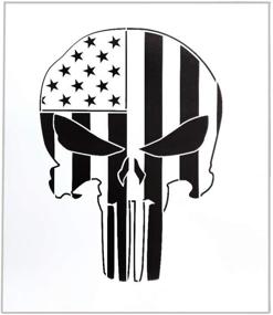 img 4 attached to 🔪 Premium American Punisher Skull Stencil - Ideal for Wood, Walls, Fabric, Airbrushing, and More! Reusable 7.36 x 8.58 inch Mylar Template