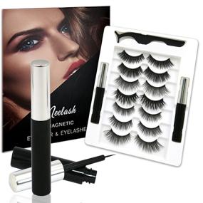 img 4 attached to 👁️ Neelash Magnetic Eyelashes and Eyeliner Kit: 7 Pairs of Reusable Waterproof Lashes with Applicator, Natural Look, Various Styles - No Glue Required