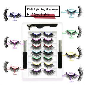 img 3 attached to 👁️ Neelash Magnetic Eyelashes and Eyeliner Kit: 7 Pairs of Reusable Waterproof Lashes with Applicator, Natural Look, Various Styles - No Glue Required