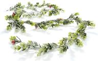 snowy boxwood garland with 🎄 red berries - 70 inch by craftmore logo