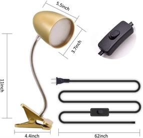 img 4 attached to 💡 Energetic Clip on Lamp for Bed: Non-Dimmable Reading Light with Flexible Gooseneck, 4000K Cool White, 3.5W 240 LM, Eye Protection, ETL Listed