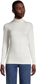 img 4 attached to Lands' End Women's Lightweight Fitted Long Sleeve Turtleneck: Supreme Comfort and Style